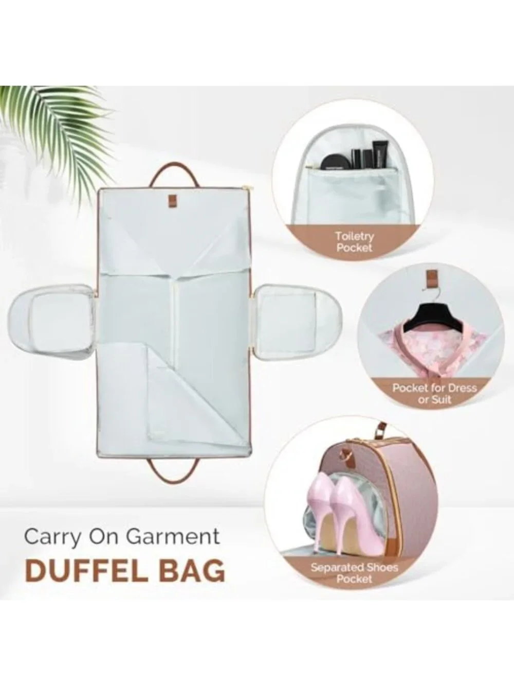 Travel Garment Bag, Waterproof Duffel with Shoe Compartment, Lightweight